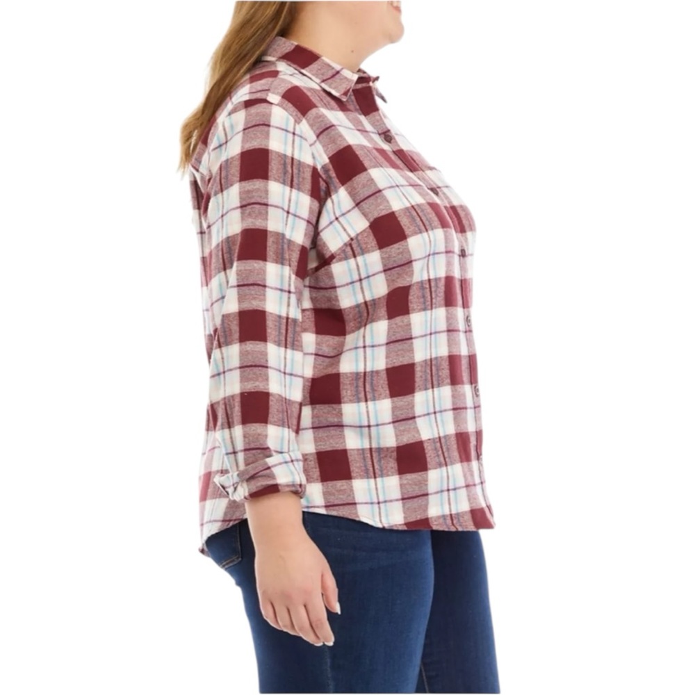 NWT Ocean + Coast Plus Size Flannel Top 2X - Picture 3 of 8